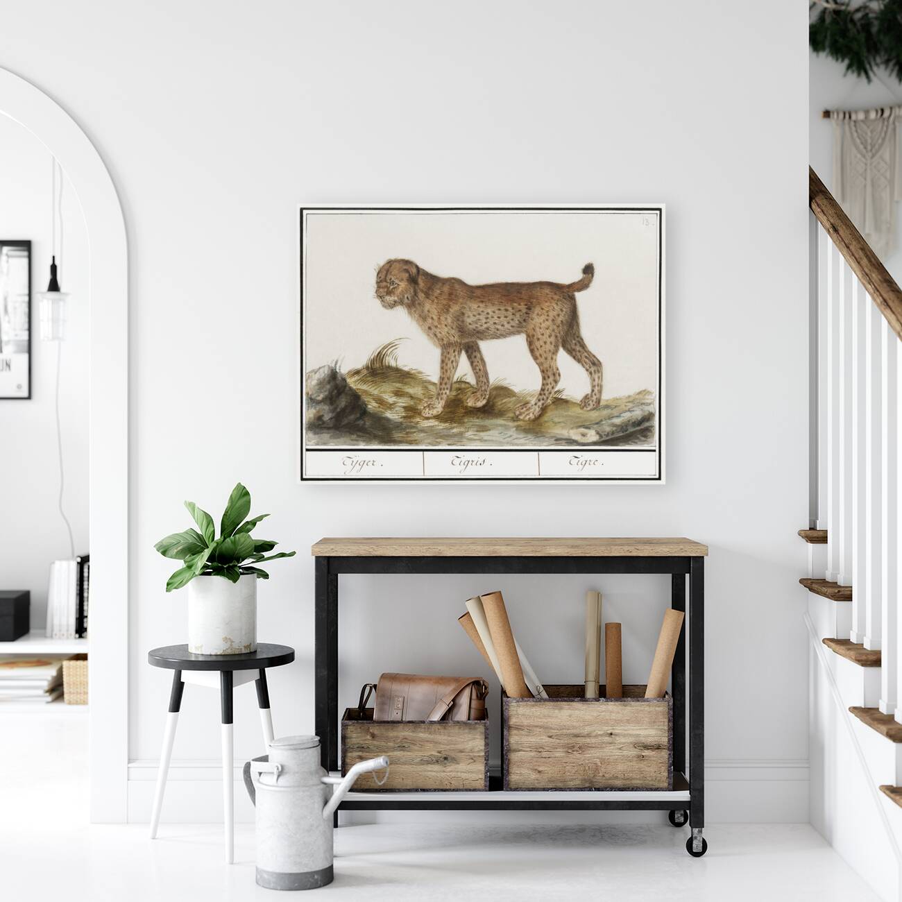 Lynx in vintage style Reproduction