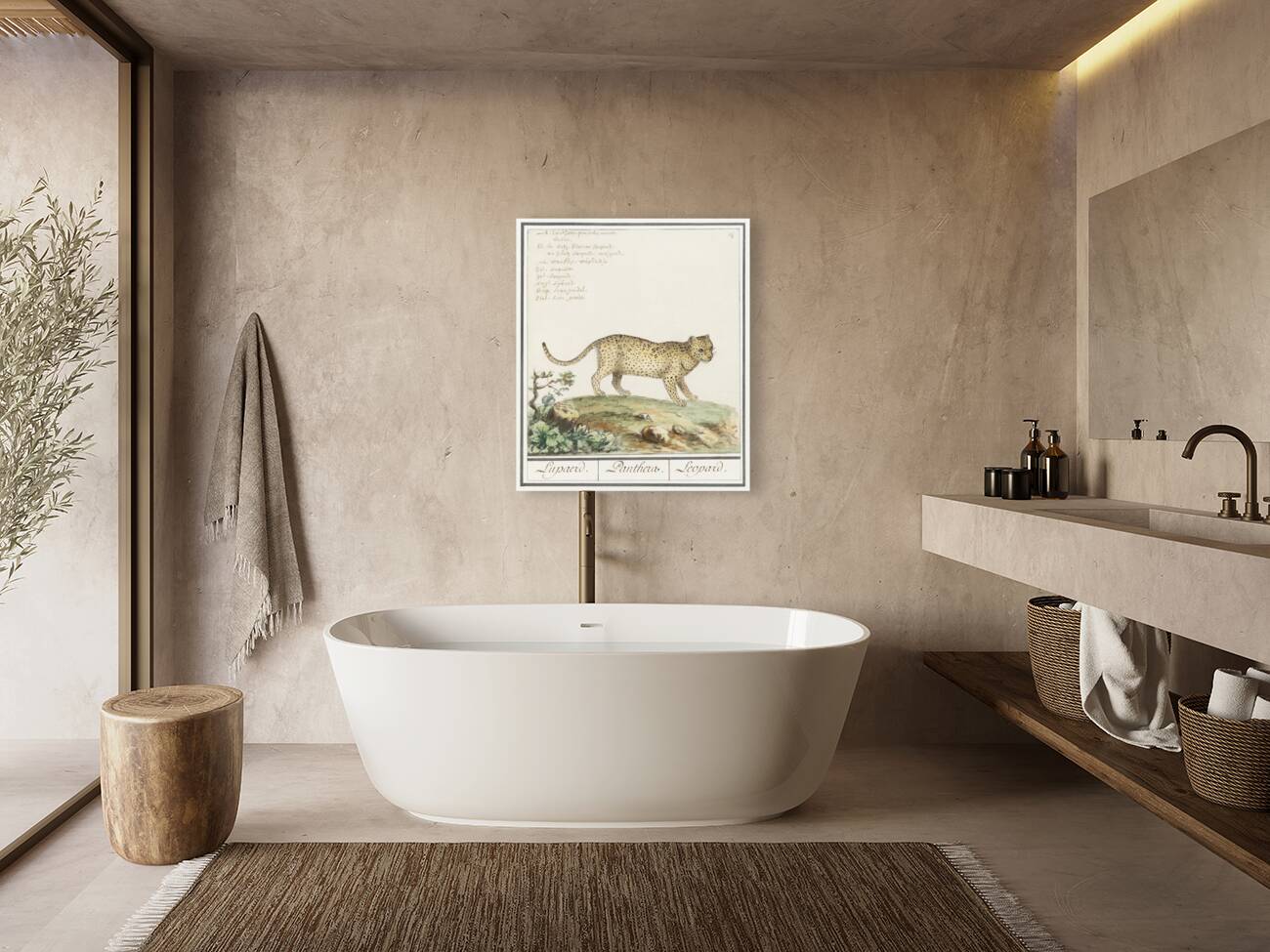 Leopard in vintage style Reproduction