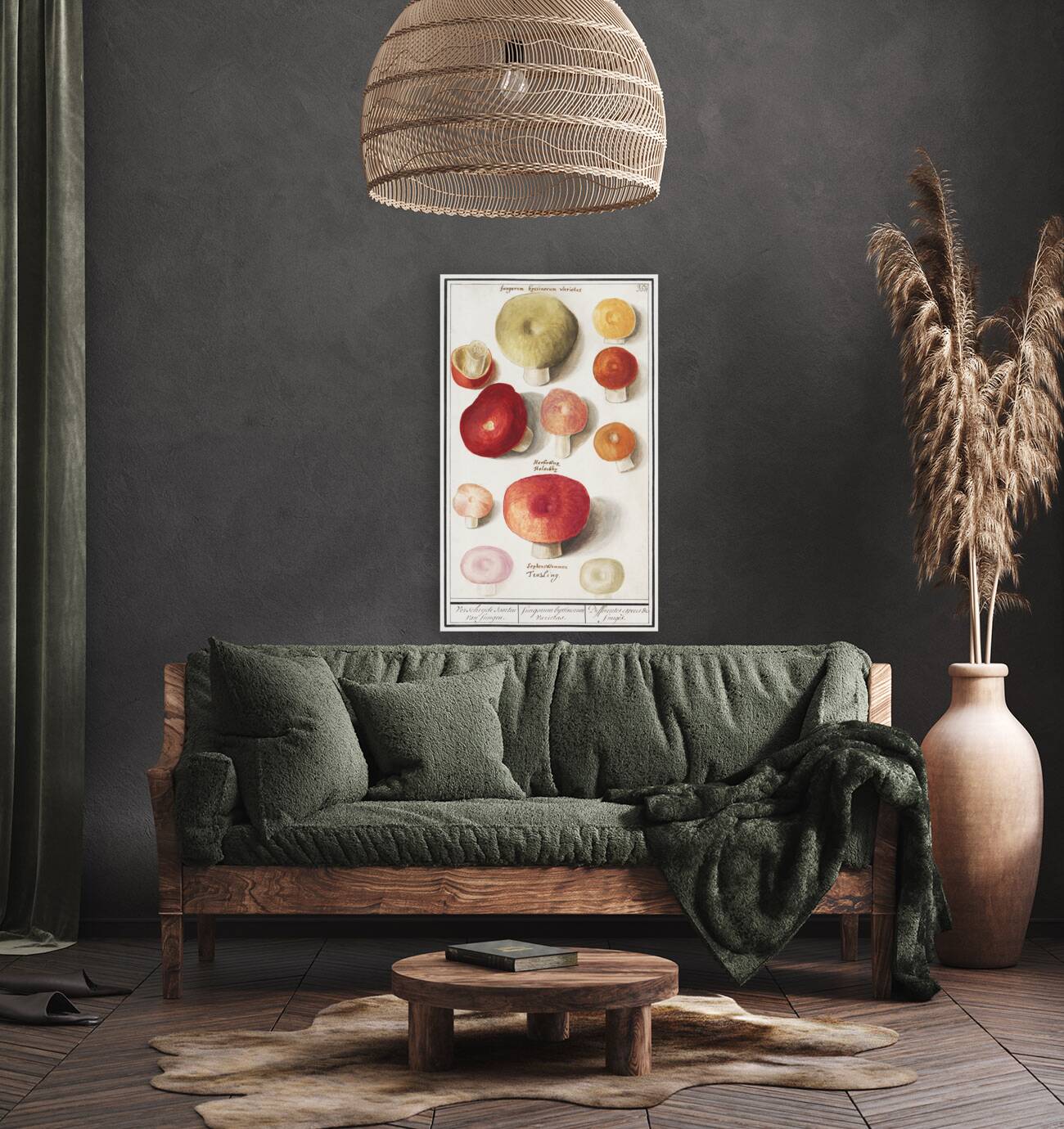 Mushrooms in vintage style Reproduction