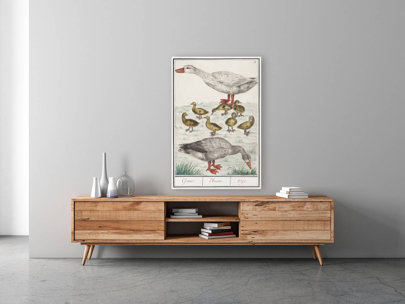 Farm goose in vintage style Reproduction