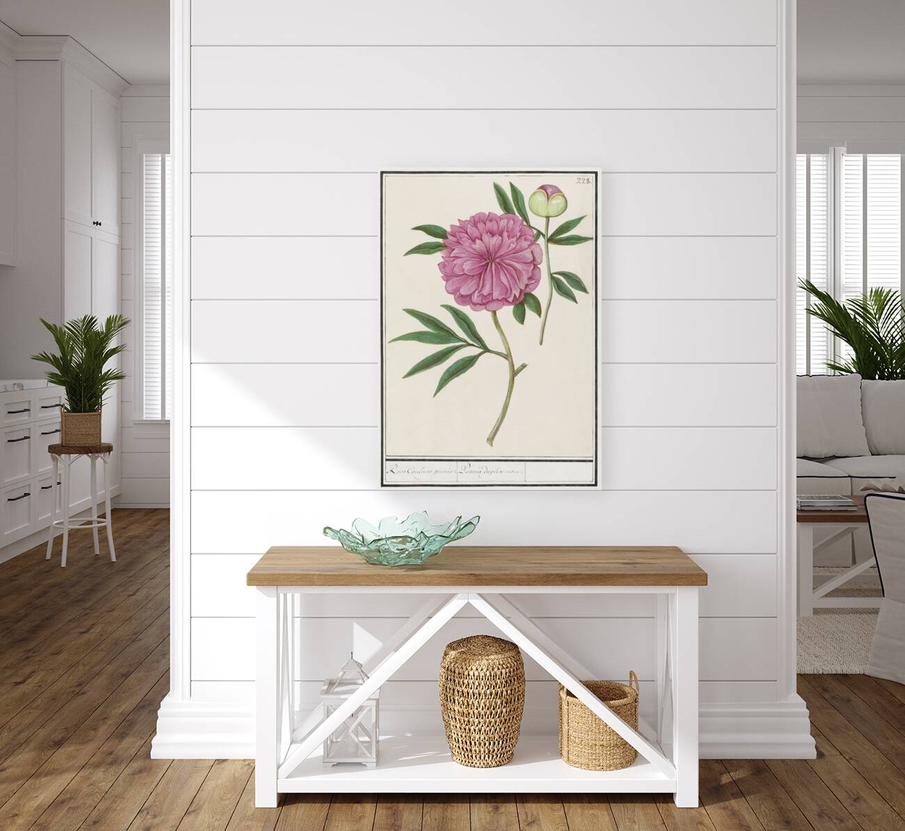 Peony in vintage style Reproduction