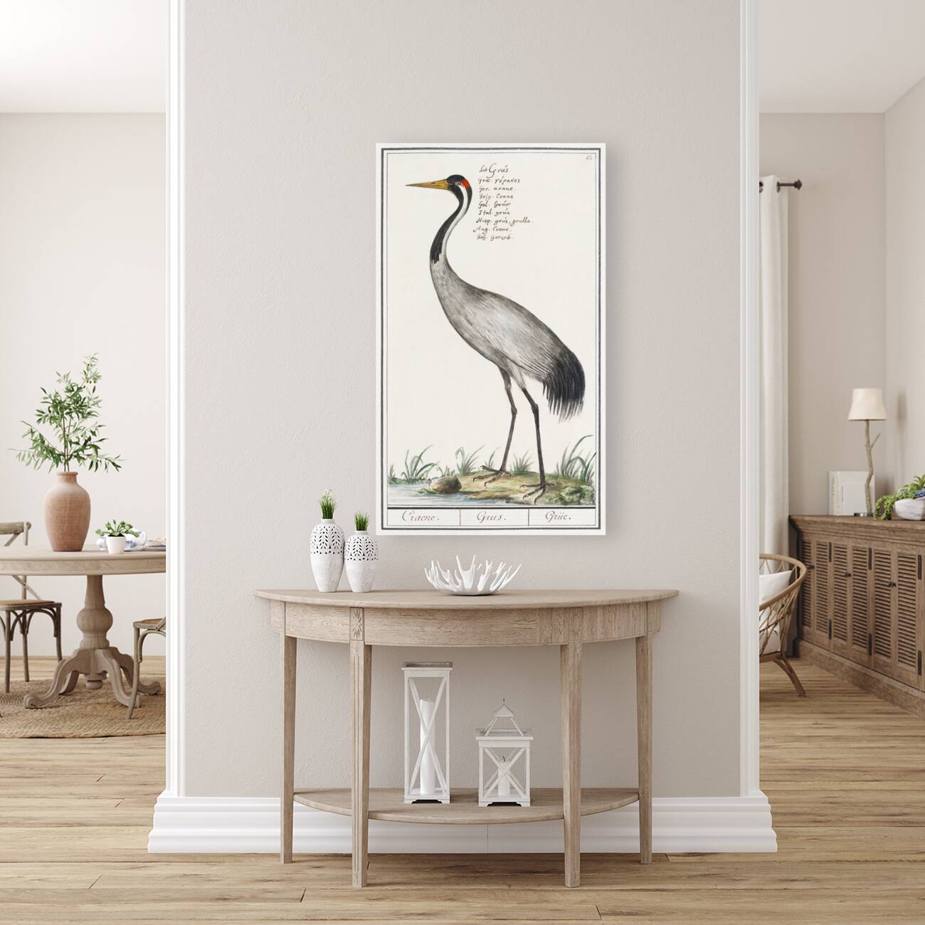 Crane in vintage style Reproduction