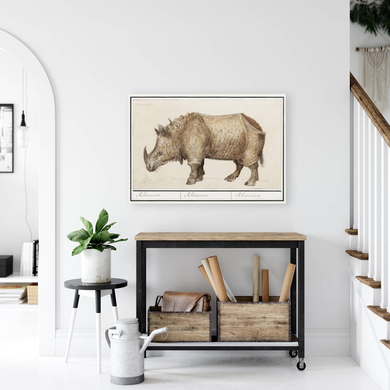 Rhinoceros in vintage style Reproduction