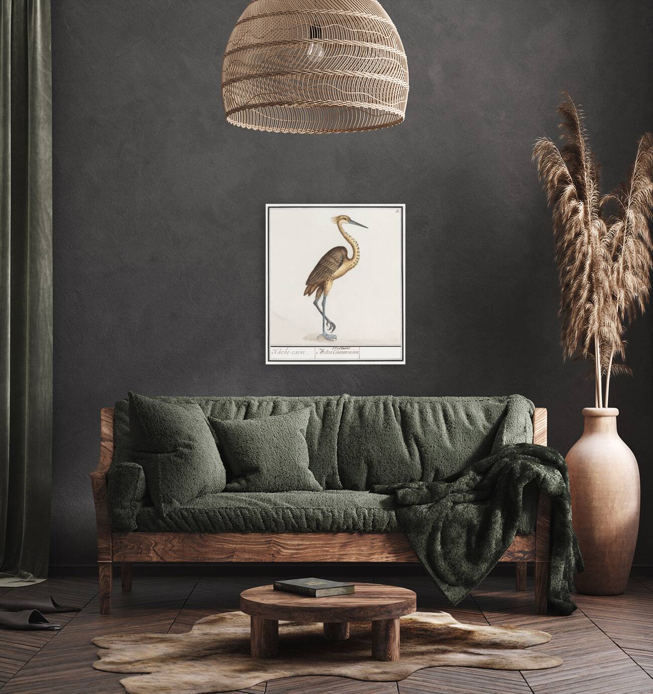 Heron in vintage style Reproduction