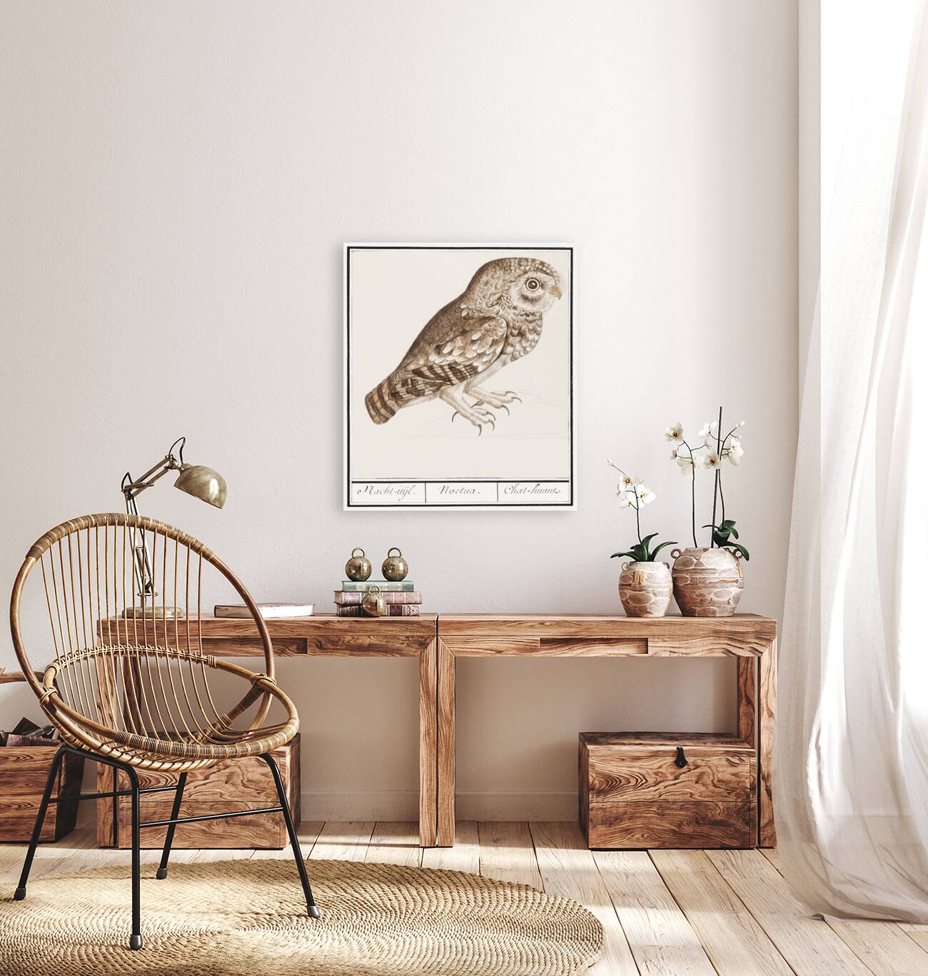 Owl in vintage style Reproduction