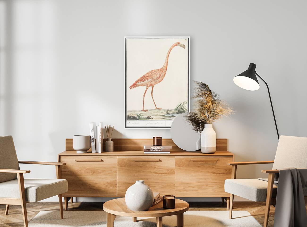 Flamingo in vintage style Reproduction