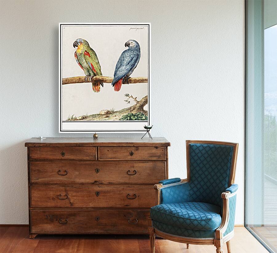 Parrots in vintage style Reproduction