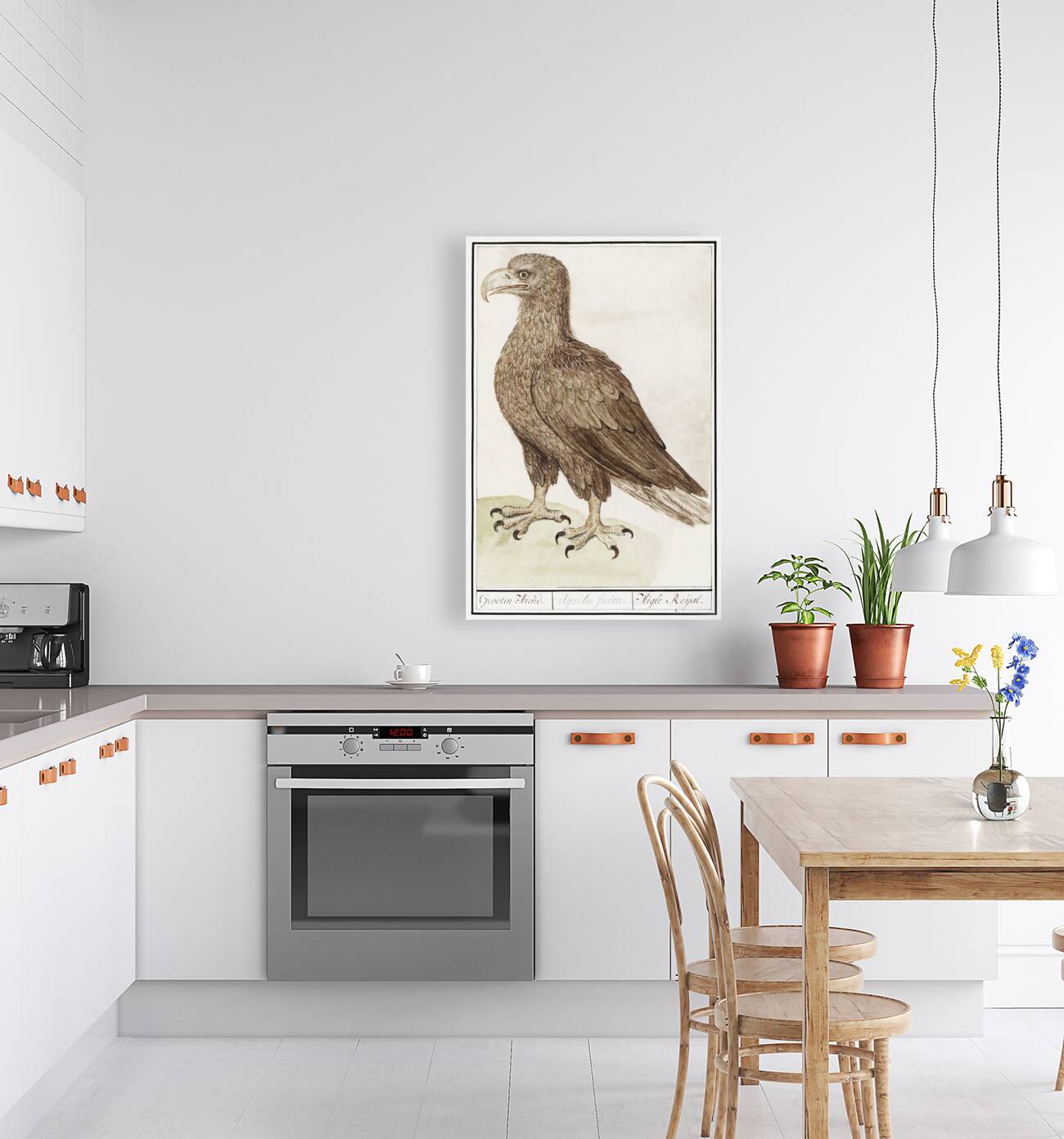 White-tailed eagle in vintage style Reproduction