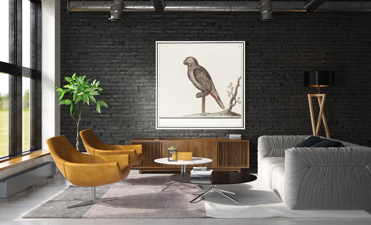 Parrot in vintage style Reproduction