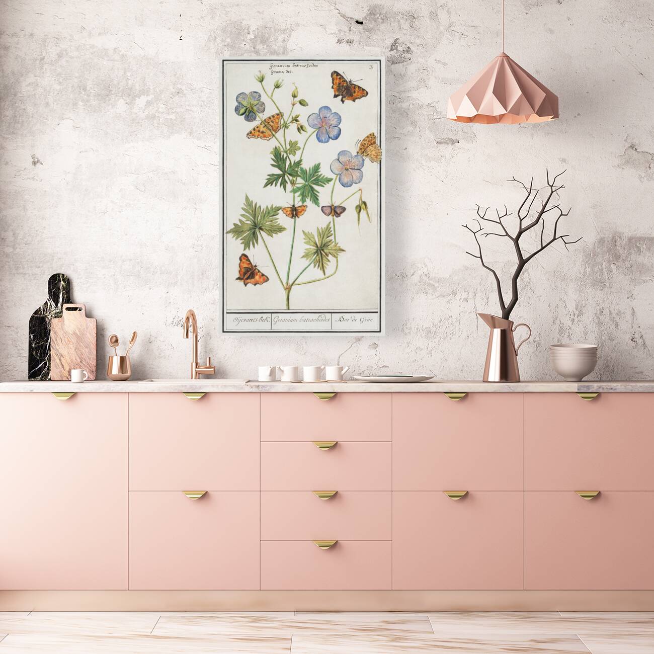 Storksbills and butterflies Reproduction