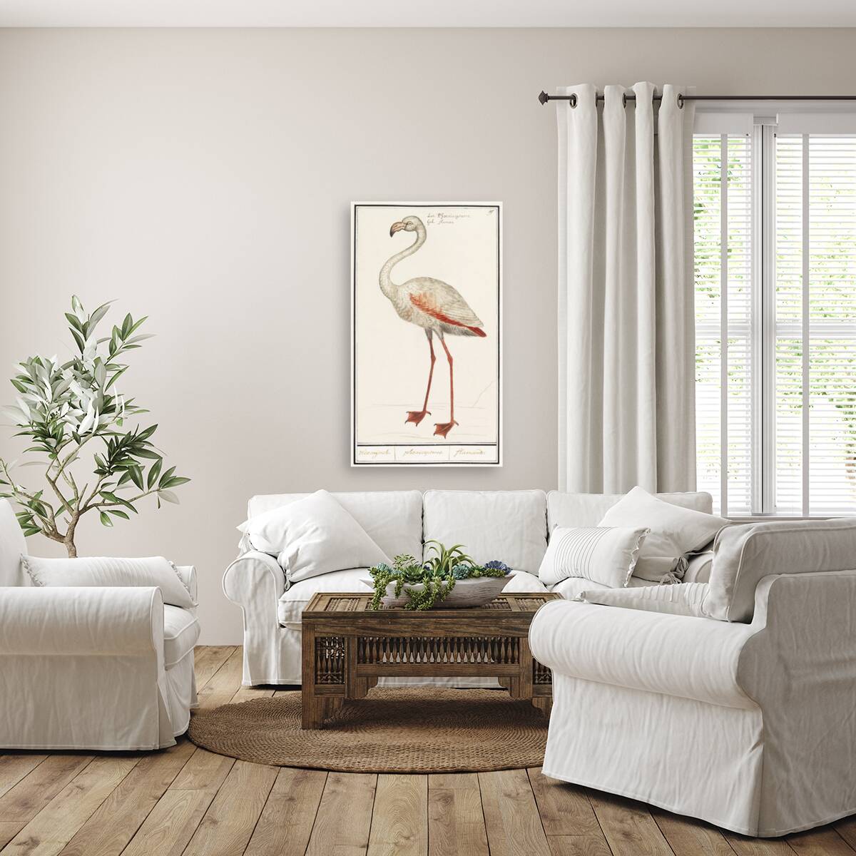 Flamingo in vintage style Reproduction