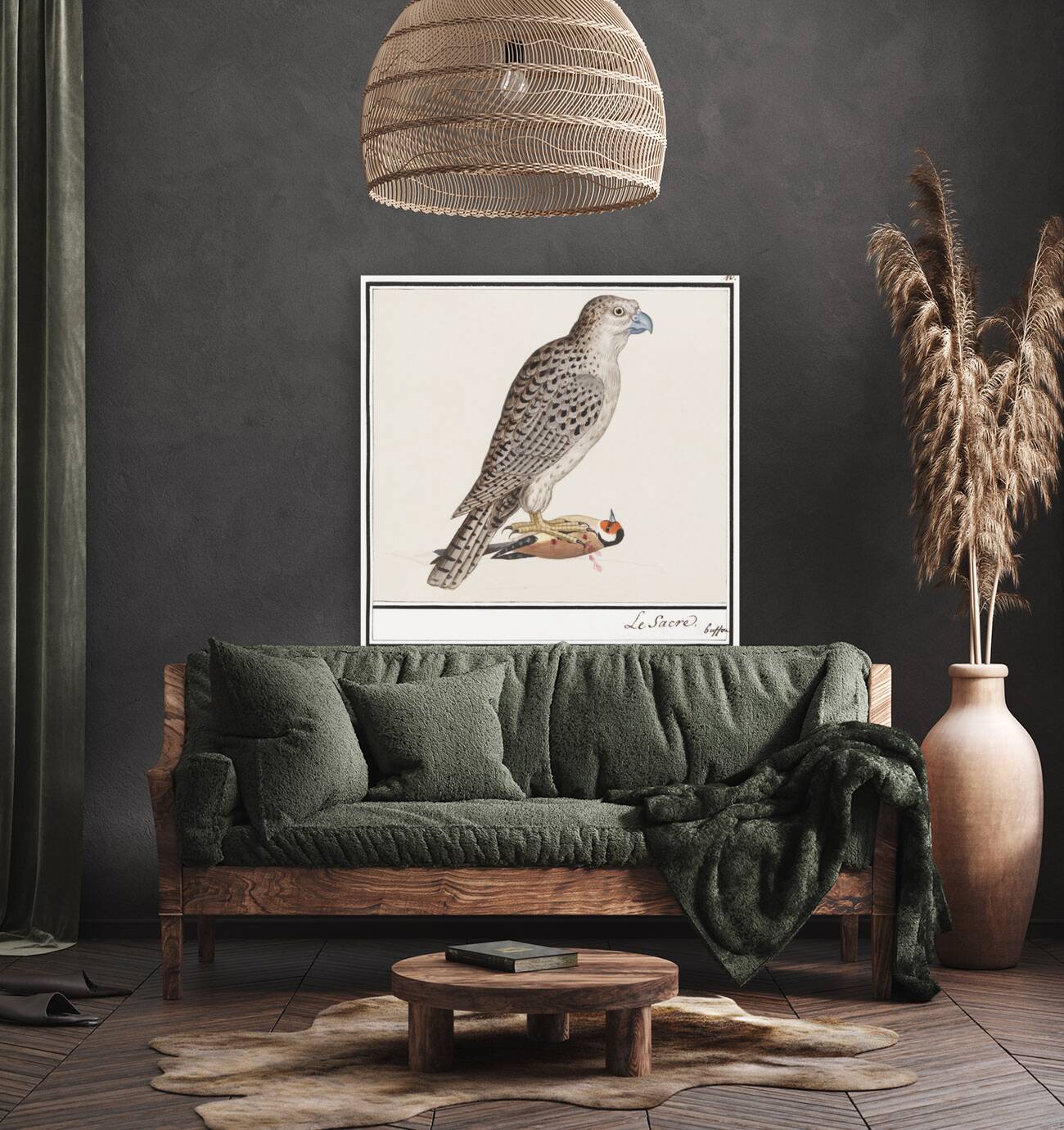 Gyrfalcon in vintage style Reproduction