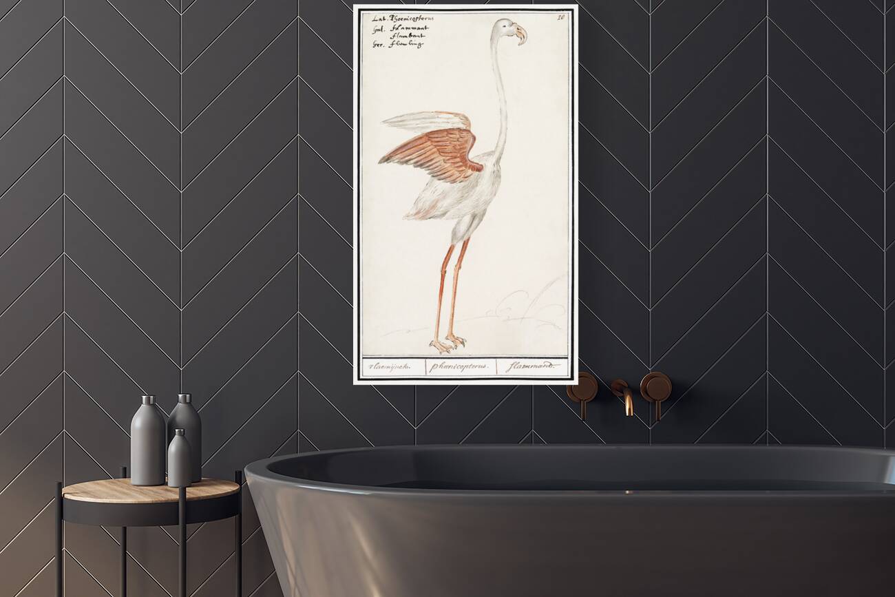 Flamingo in vintage style Reproduction