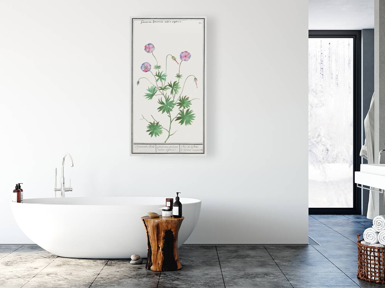 Geranium in vintage style Reproduction