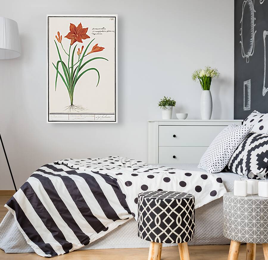 Orange daylily in vintage style Reproduction