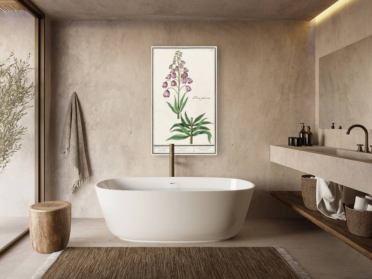 Persian lily in vintage style Reproduction