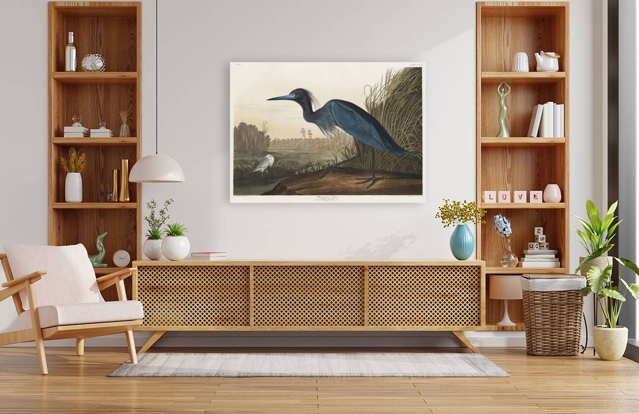 Blue Crane or Heron Reproduction