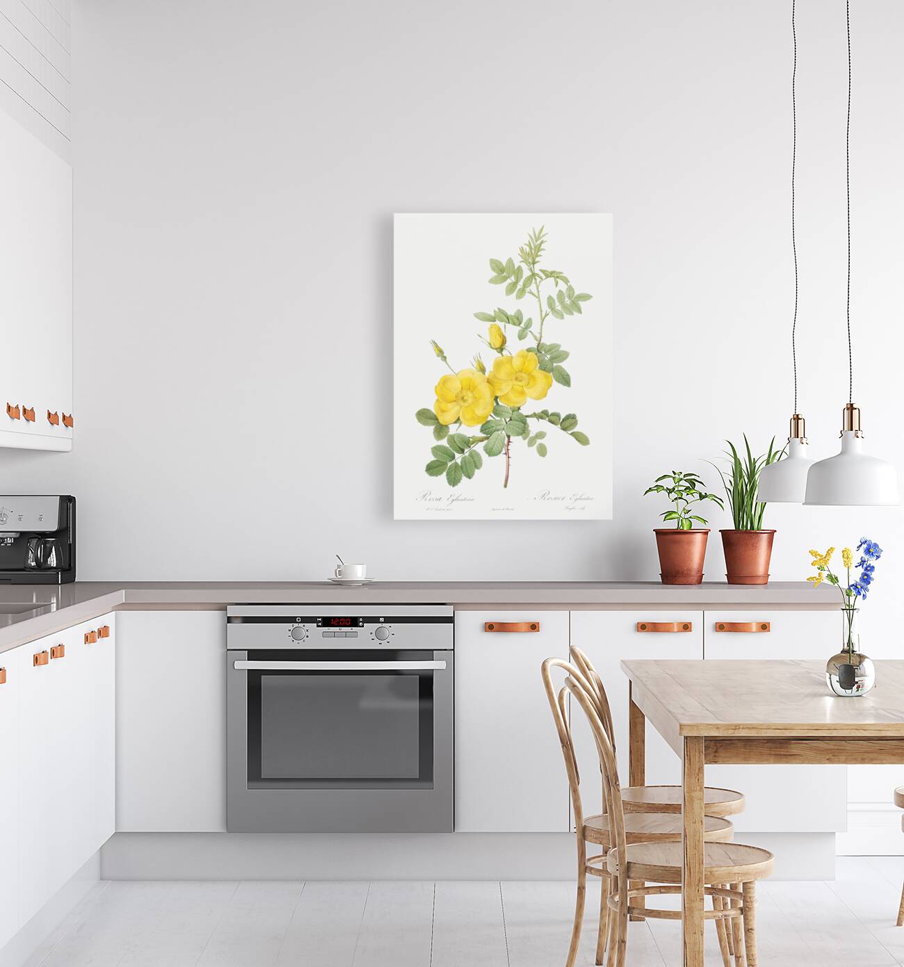 Yellow sweetbriar roses Reproduction