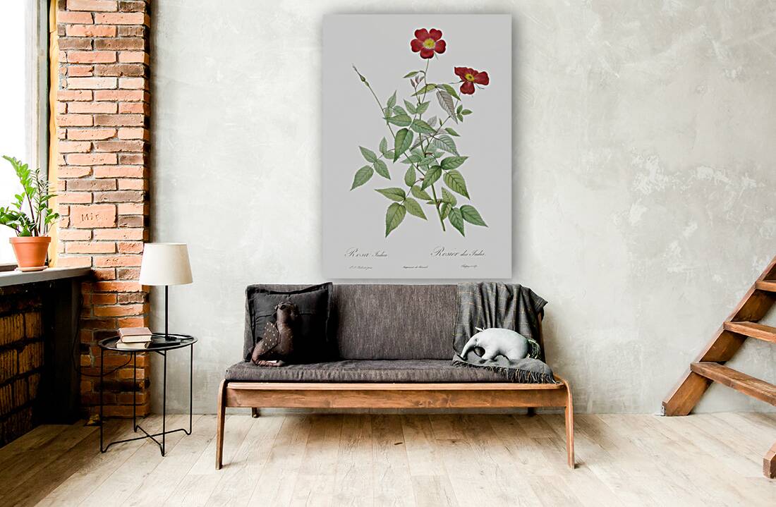 Blooming red rosebush Reproduction