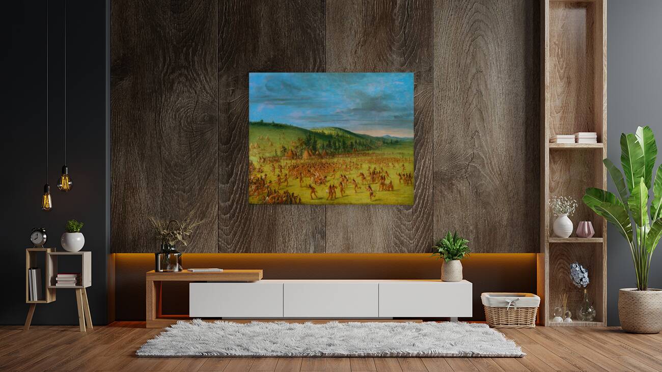 Ball-Play of The Choctaw–Ball Up 1846-1850 Reproduction