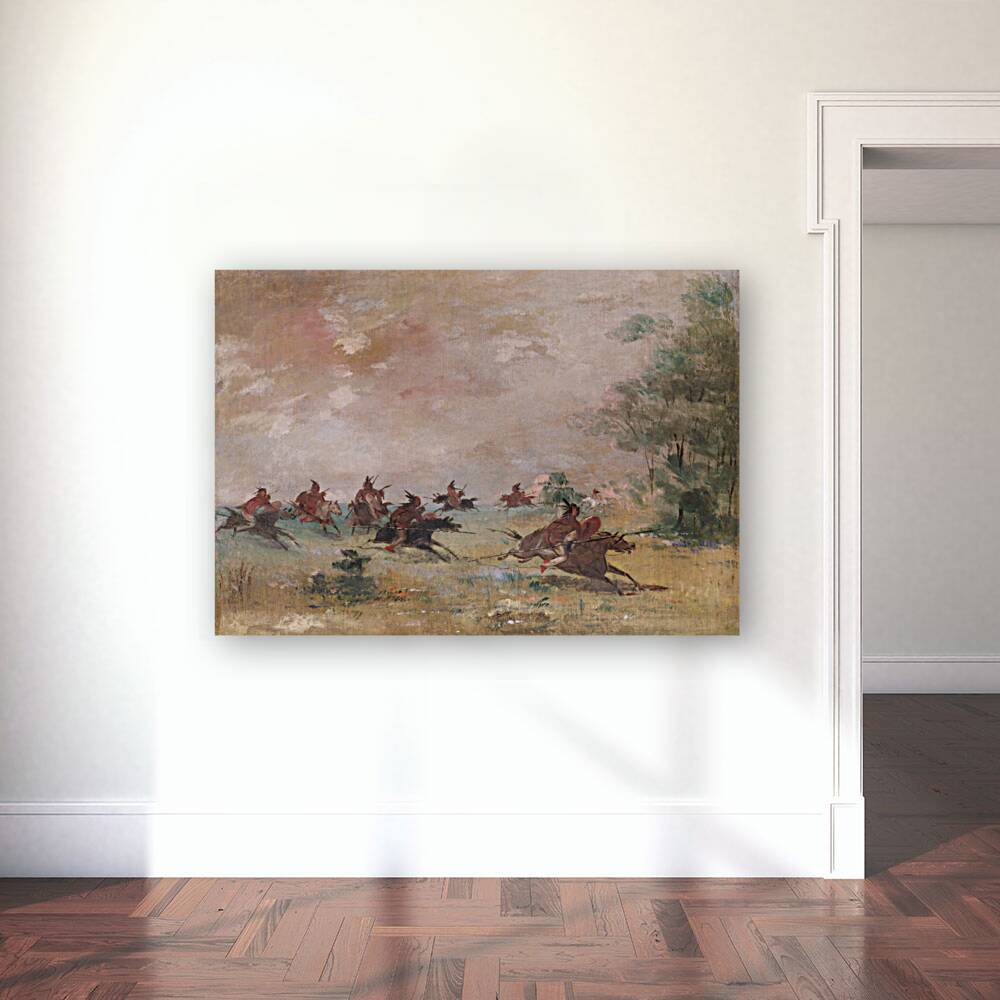 Comanche War Party Mounted On Wild Horses 1834-1837 Reproduction