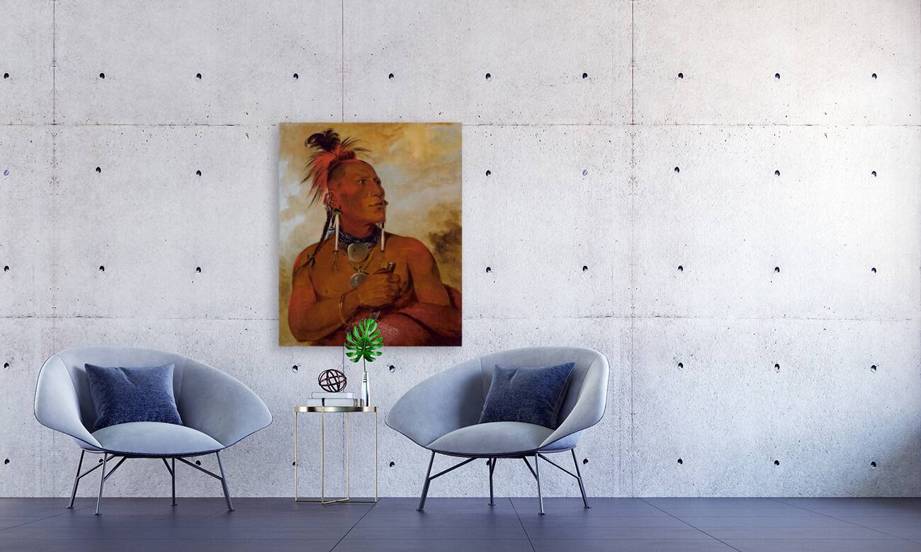 Meach-O-Shín-Gaw Little White Bear a Distinguished Brave 1832 Reproduction