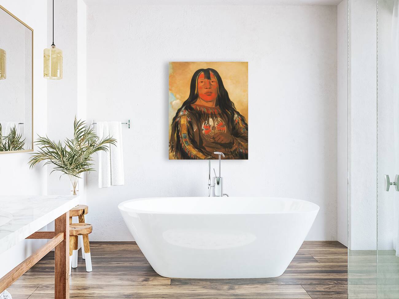 Peh-Tó-Pe-Kiss Eagle’s Ribs a Piegan Chief 1832 Reproduction