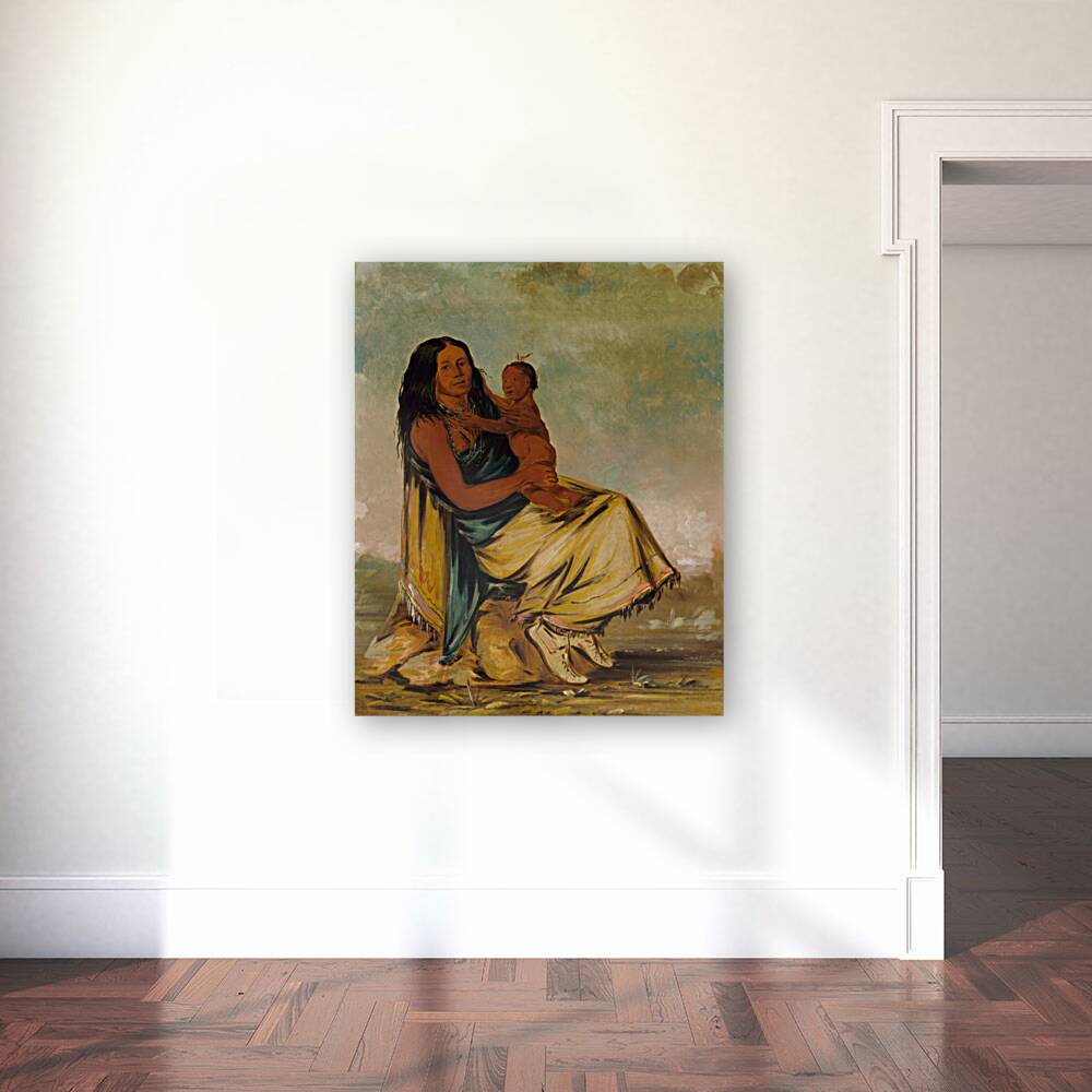 Wáh-Chee-Te Wife of Cler-Mónt And Child 1834 Reproduction