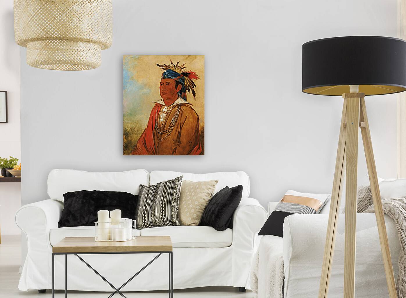 Wah-Pón-Jee-A The Swan a Warrior 1830 Reproduction