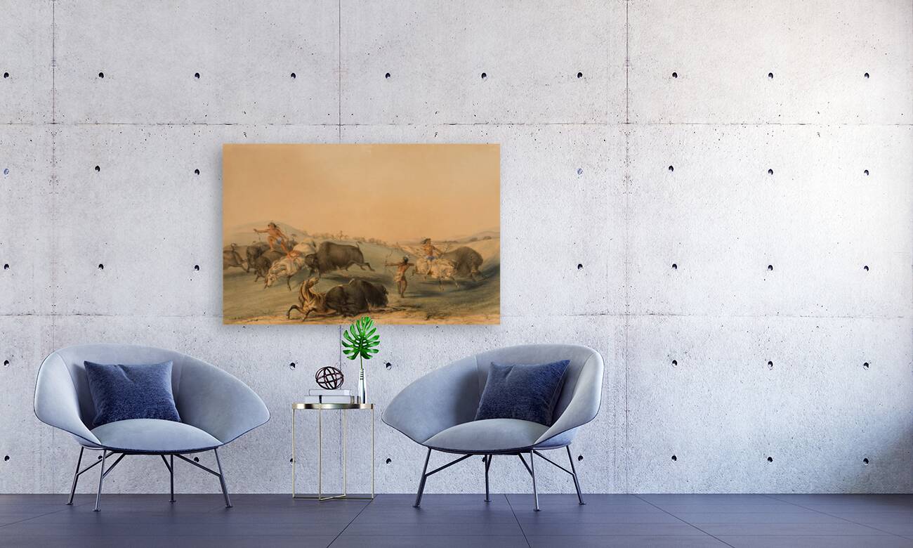 Buffalo Hunt Chase 1844 Reproduction