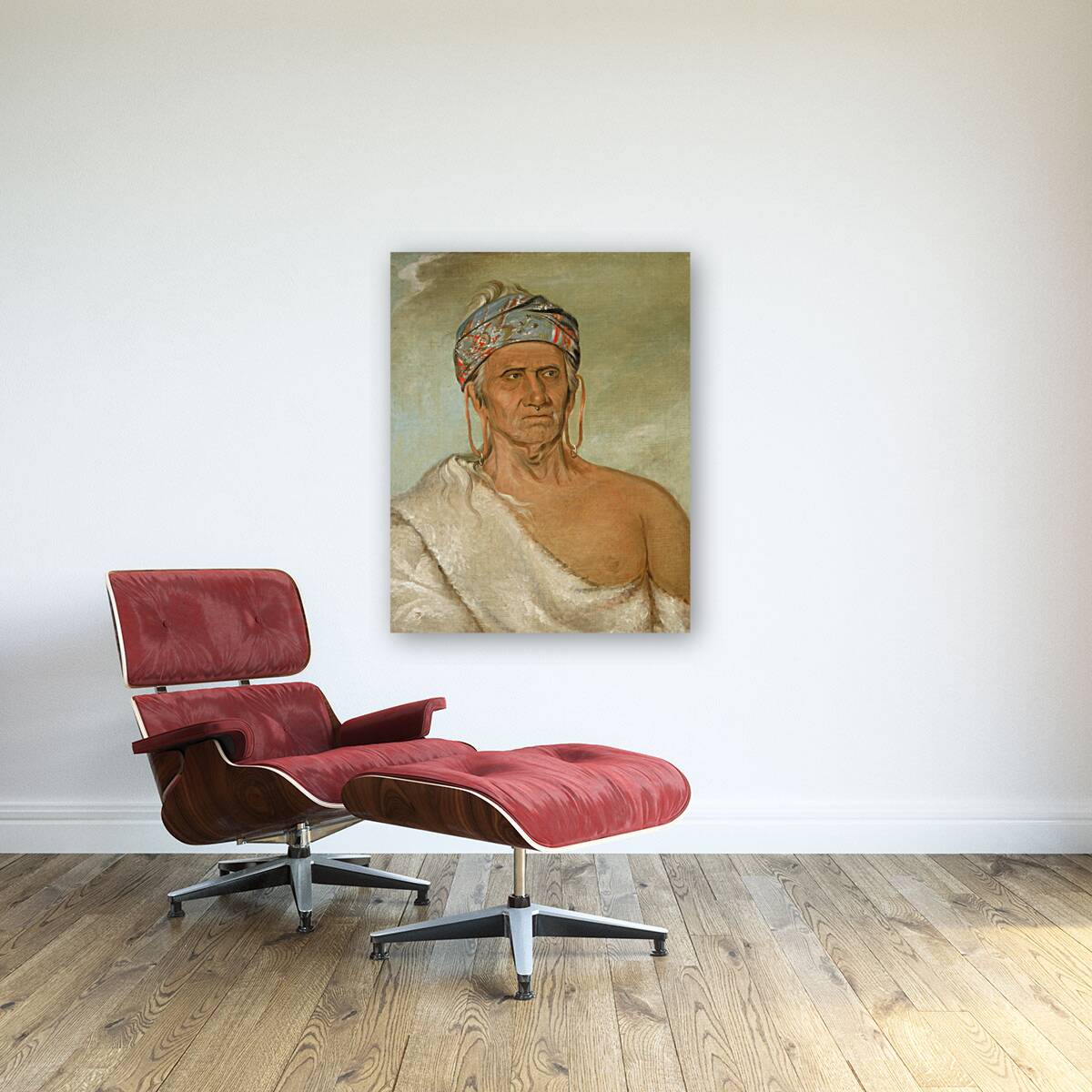 Lay-láw-she-kaw Goes Up the River an Aged Chief 1830 Reproduction