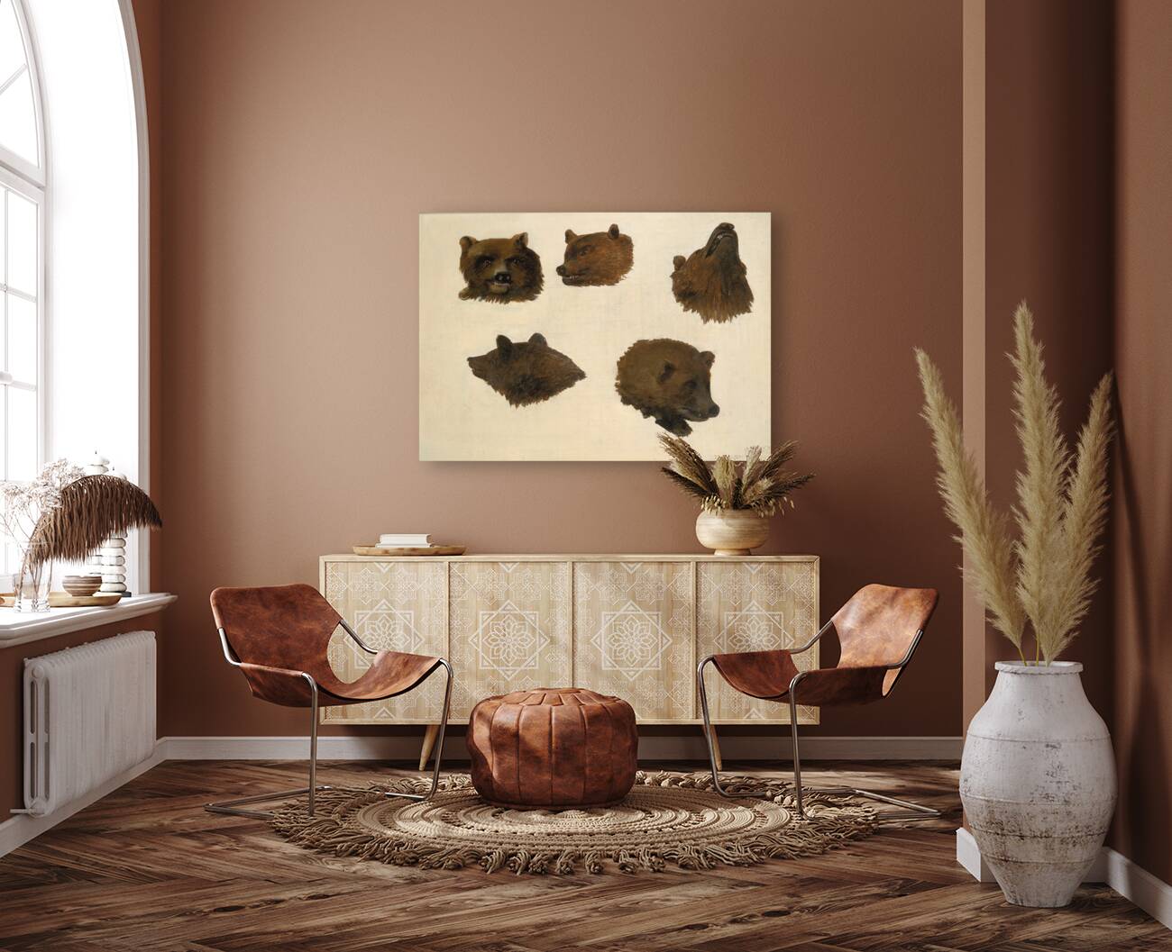 Portraits of Two Grizzly Bears From Life 1839-1840 Reproduction