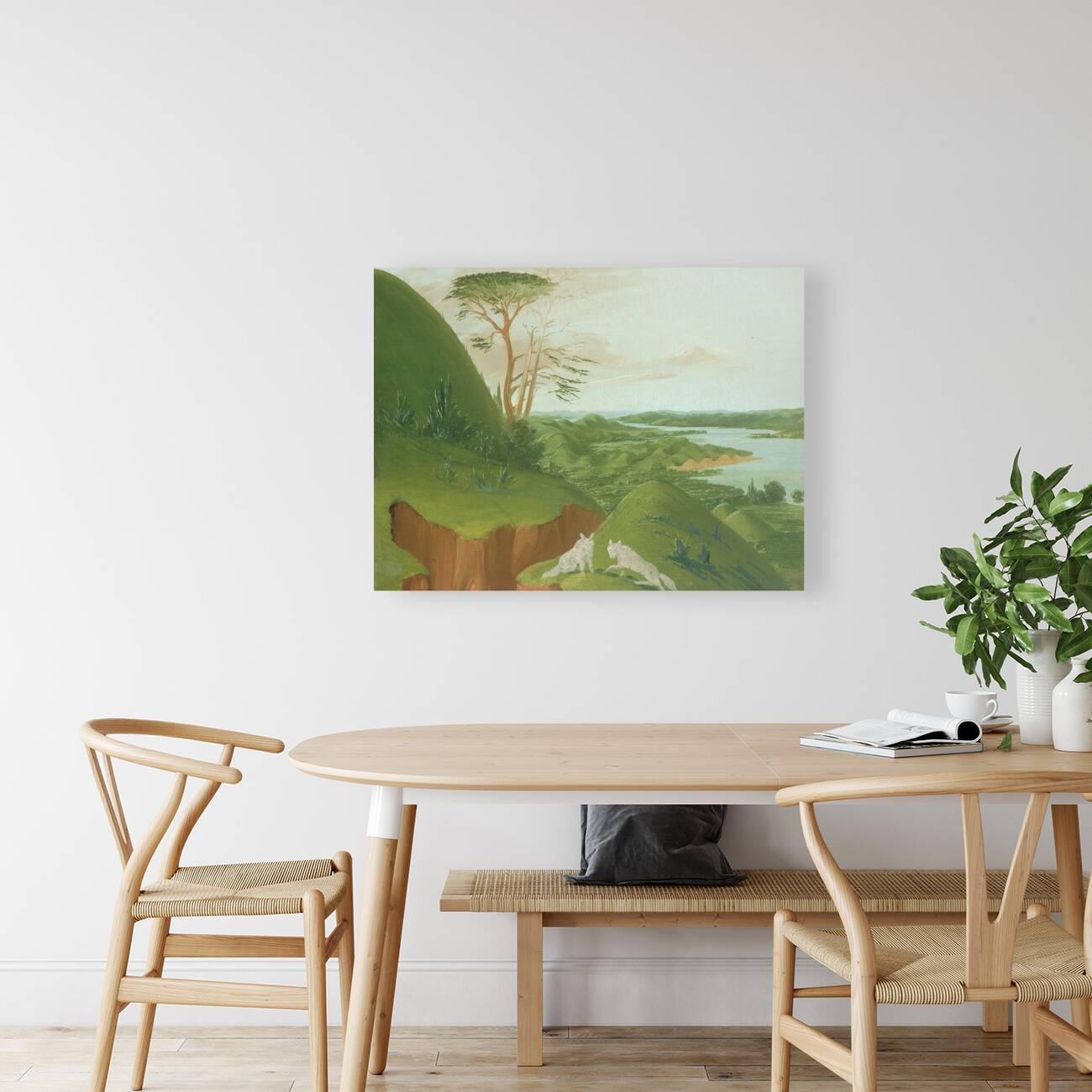 River Bluffs With White Wolves In The Foreground Upper Missouri 1832 Reproduction