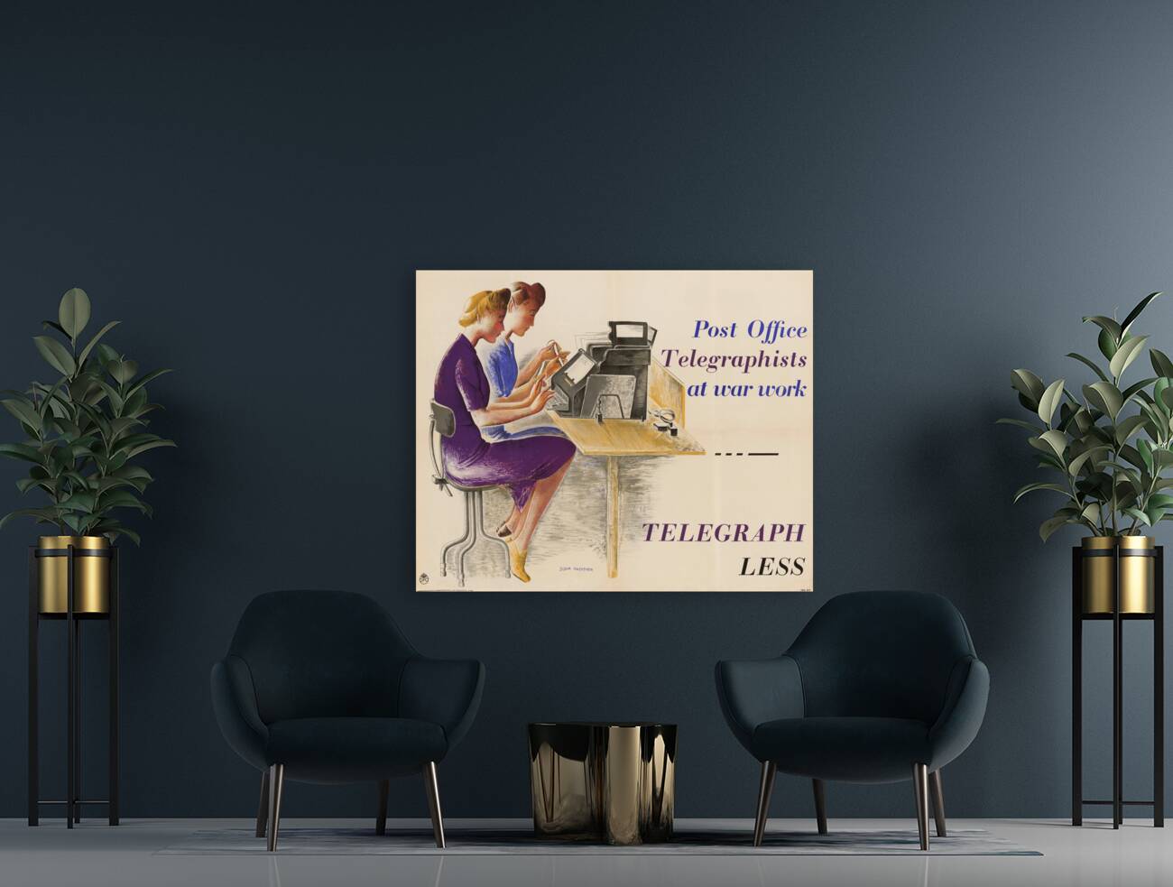 Post Office Telegraphists at War Work – Telegraph Less 2 Reproduction