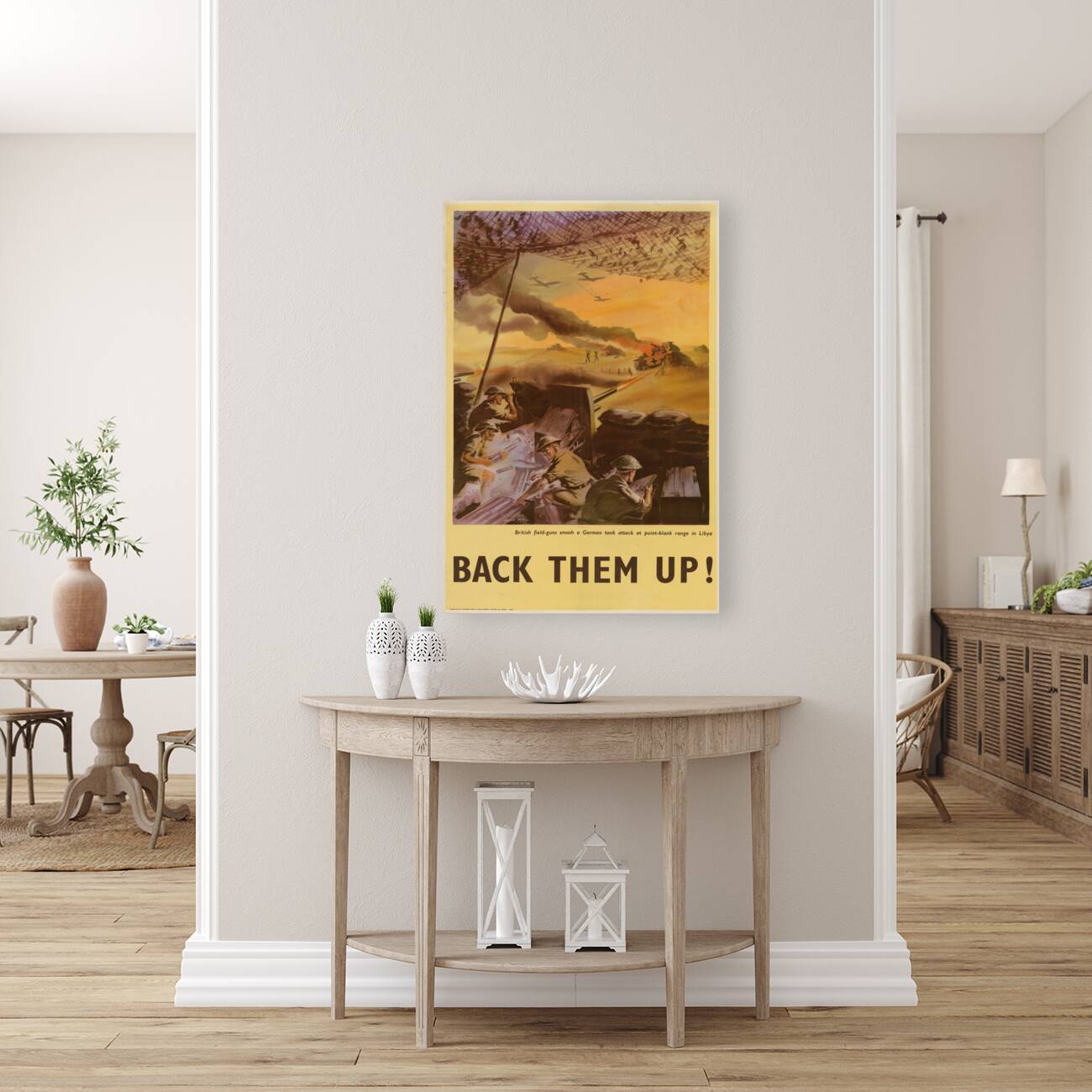 British Field-Guns Smash a German Tank Attack at Point-Blank Range in Libya – Back Them Up! Reproduction