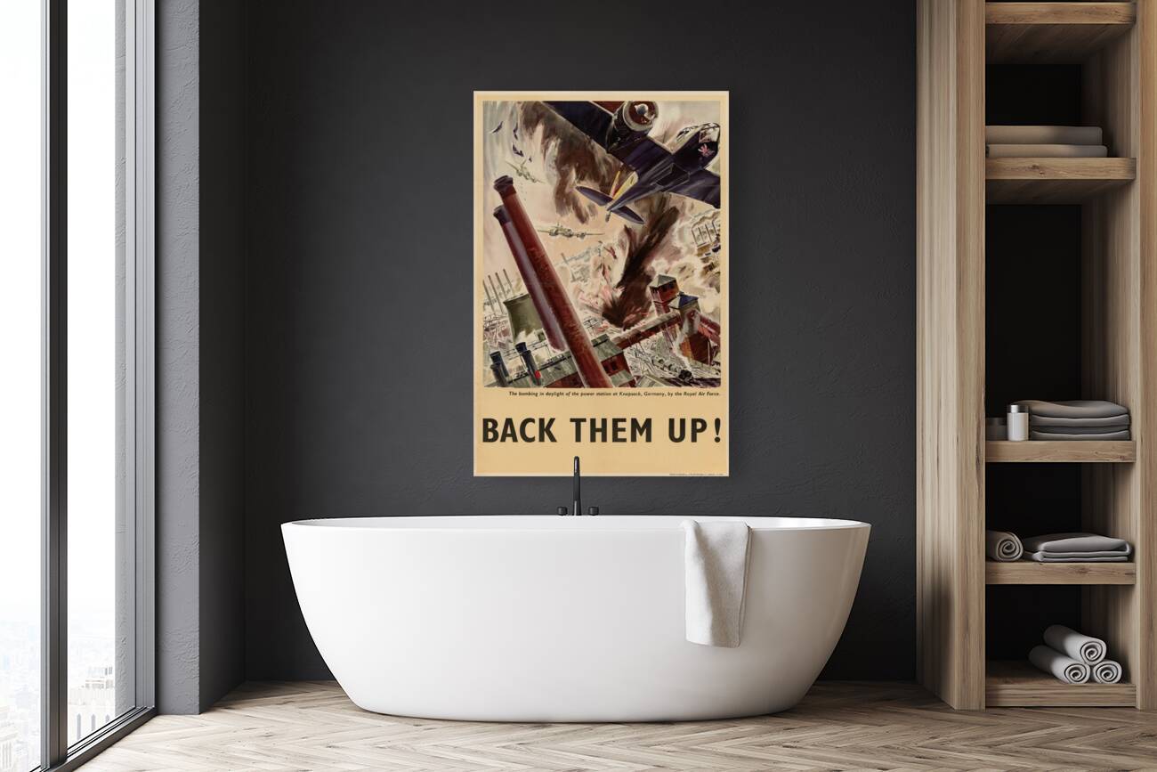 The Bombing in Daylight of the Power Station at Knapsack Germany by the Royal Air Force – Back Them Up! Reproduction