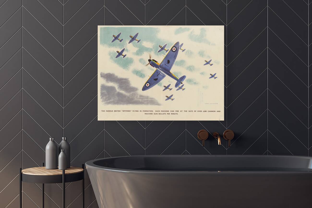 The Famous British ‘Spitfires’ Flying in Formation  Reproduction