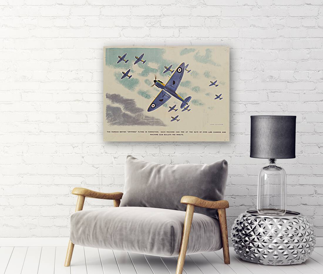 The Famous British ‘Spitfires’ Flying in Formation  Reproduction