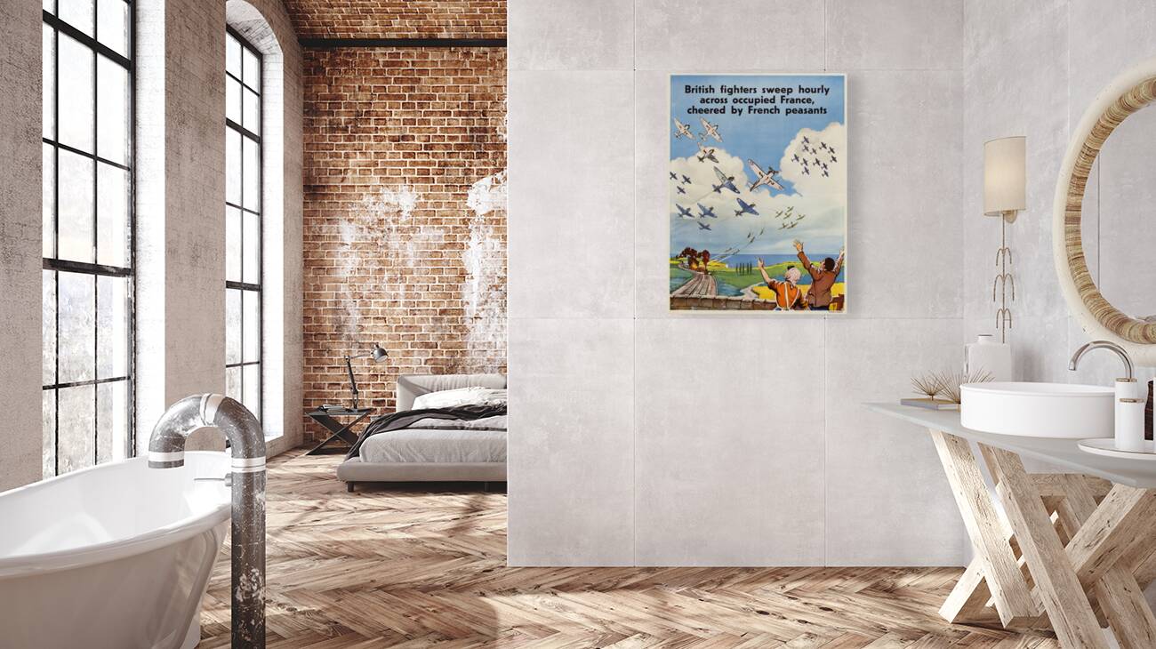 British Fighters Sweep Hourly Across Occupied France Cheered by French Peasants Reproduction