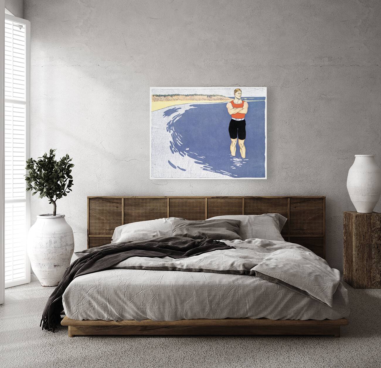 Man standing in the sea 1899 by Edward Penfield Reproduction