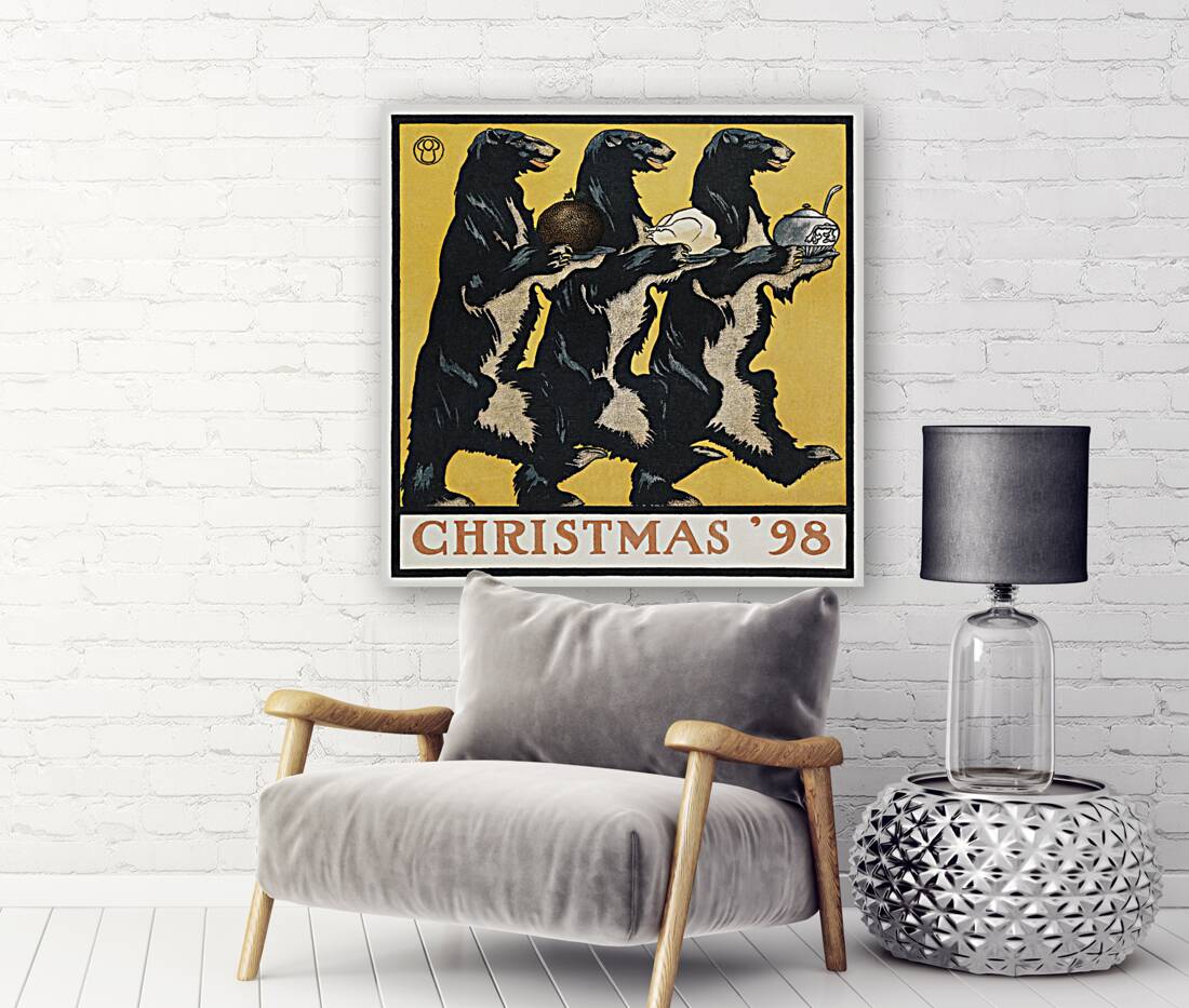 Vintage Christmas 98 1898 by Edward Penfield Reproduction
