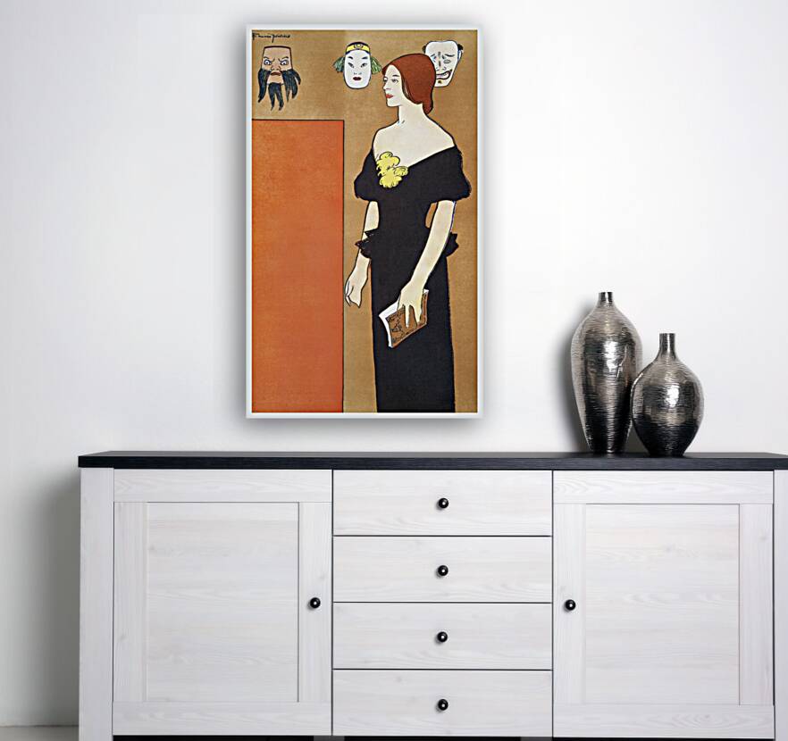 Woman in black dress ca. 1890-1907 by Edward Penfield Reproduction