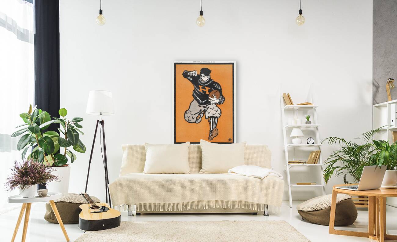 American football player 1901 by Edward Penfield Reproduction