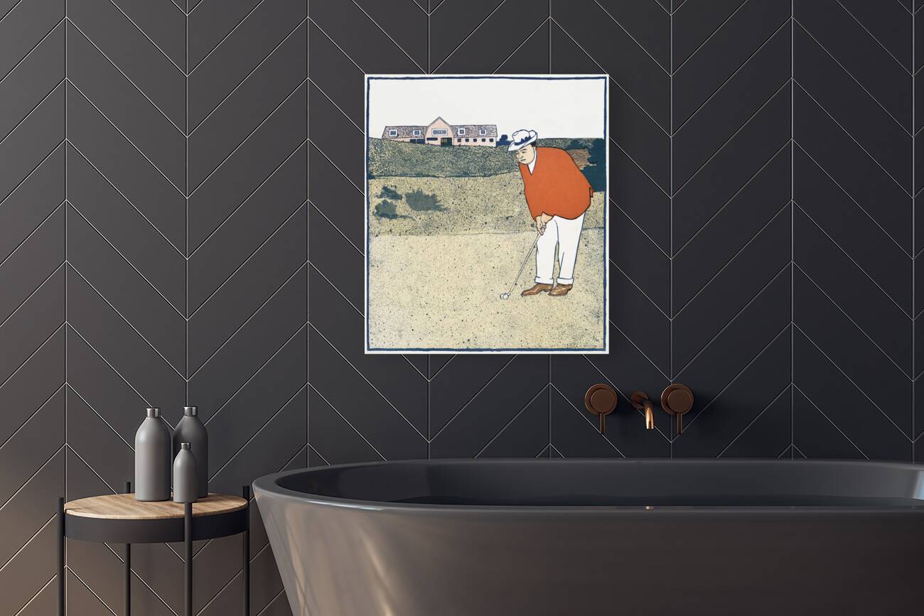 Man playing Golf ca. 1890-1907  by Edward Penfield Reproduction