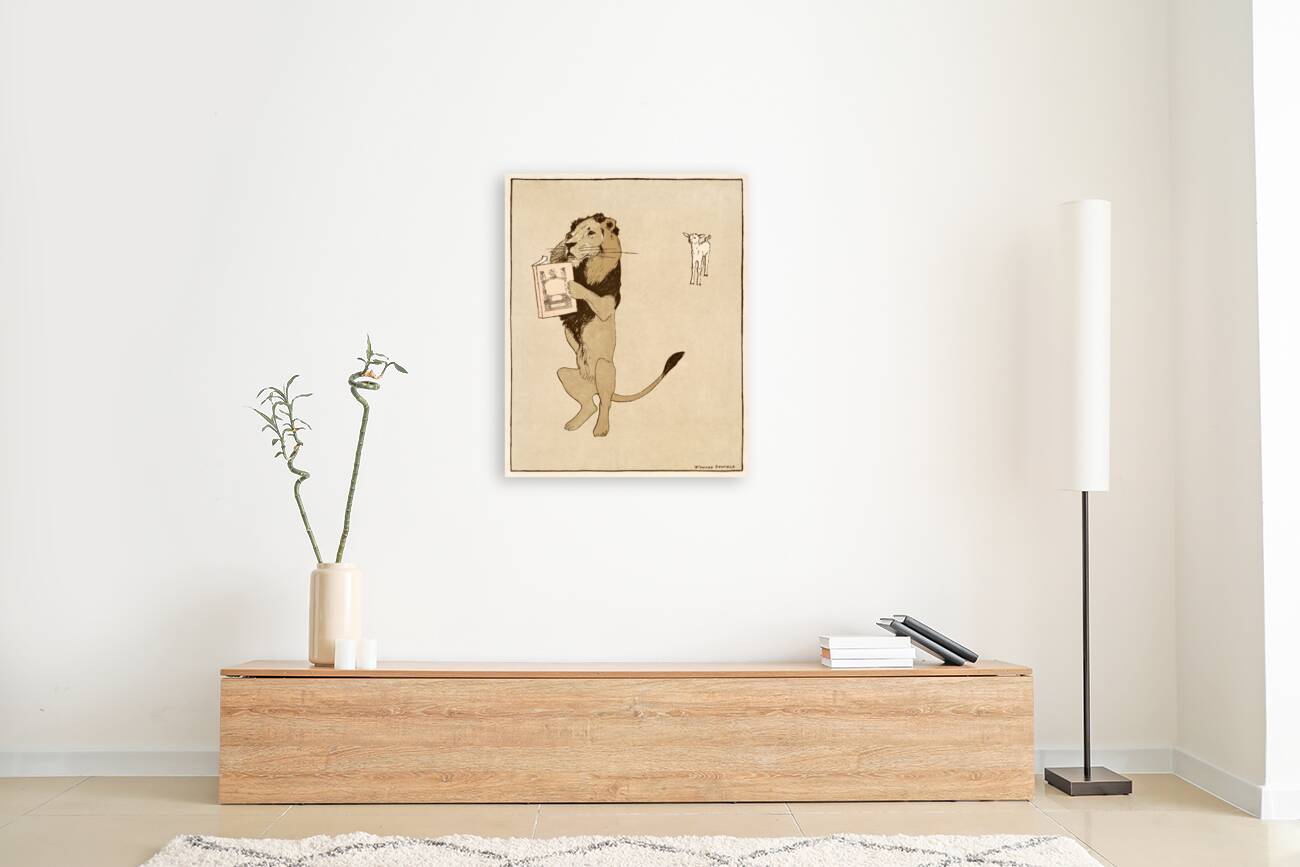 Lion and a book 1894 by Edward Penfield Reproduction