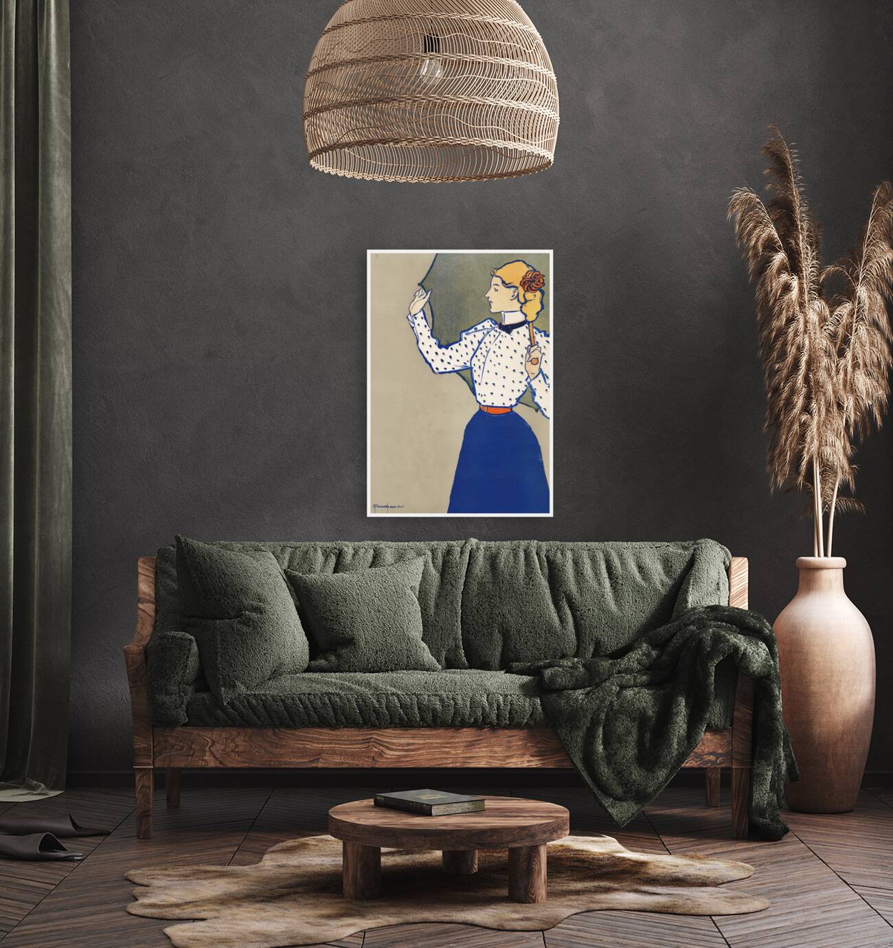 Woman holding umbrella 1897 by Edward Penfield Reproduction