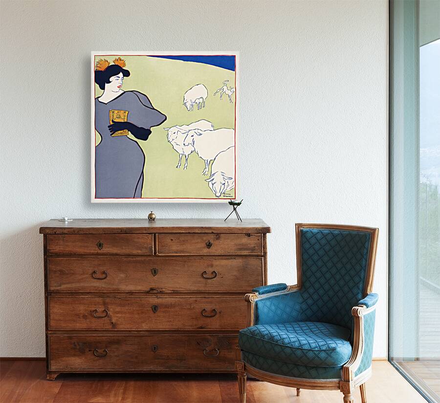 Woman and sheep 1895 by Edward Penfield Reproduction