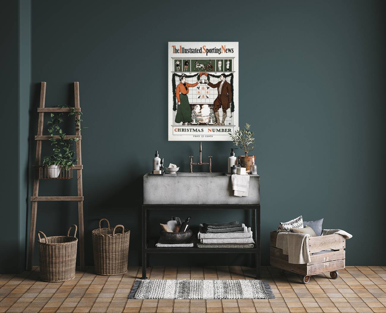 The Illustrated Sporting News. Christmas number ca. 1890-1900 by Edward Penfield Reproduction