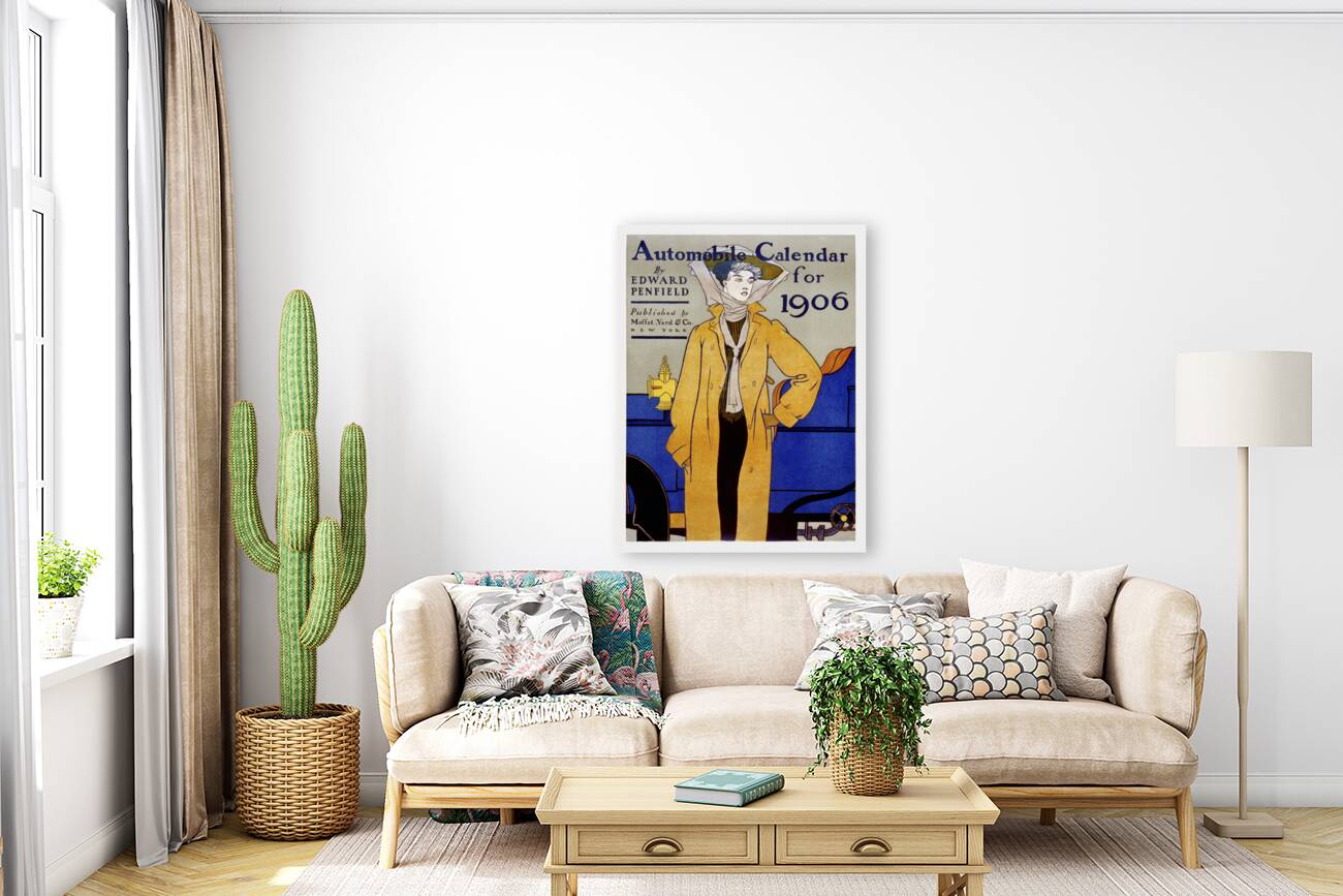 Automobile calendar for 1906 ca. 1905 by Edward Penfield Reproduction