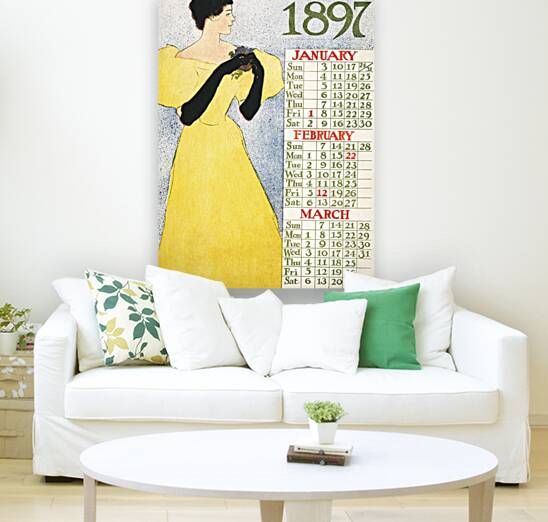 Calendar 1897 1896 by Edward Penfield Reproduction